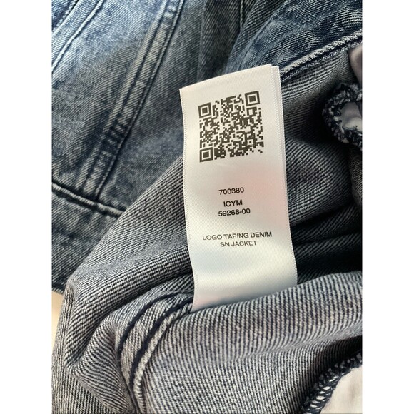 True Religion Denim Trucker Jacket Men's L Medium Wash Tape Logo NEW MSRP$179 - Picture 14 of 15